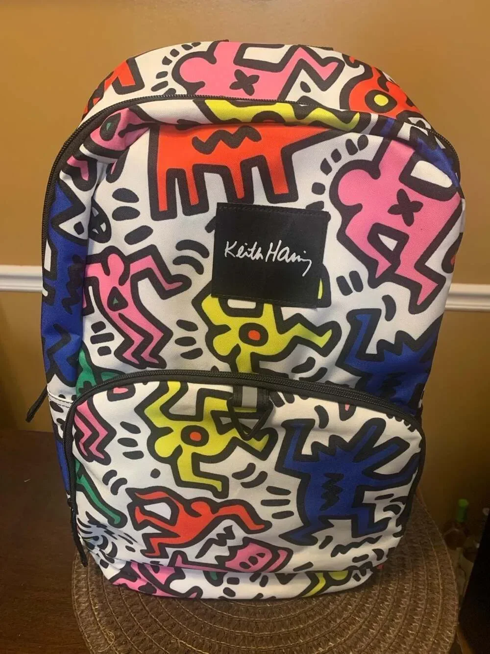 Keith Haring All Over Print Dancing Figures Backpack by Mad Engine EUC
